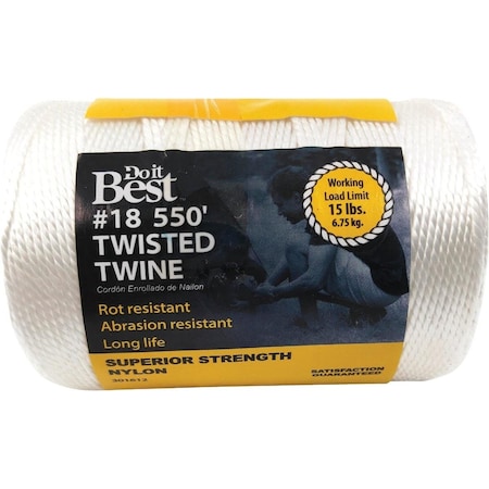 All-Source No. 18 x 550 Ft. White Nylon Twisted Twine 301612